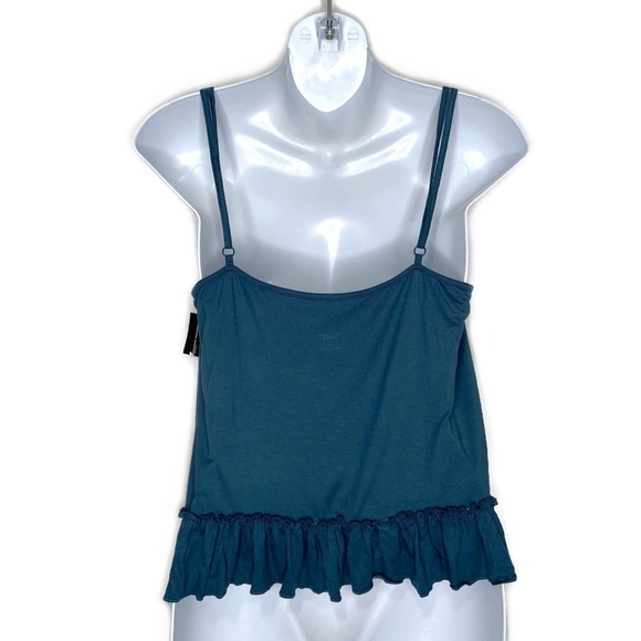 NWT INC International Concepts Blue Knit Ruffle Flounce Tank Top - Picture 5 of 10